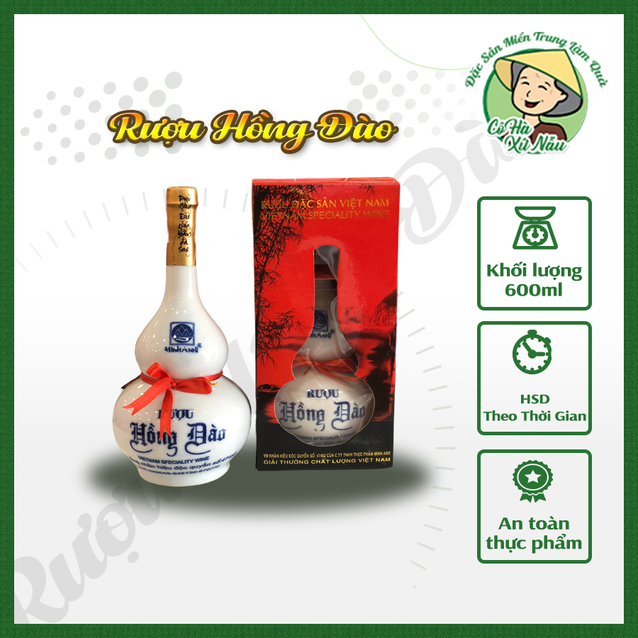 Rượu Hồng Đào Bình Hồ Lô 600ml
