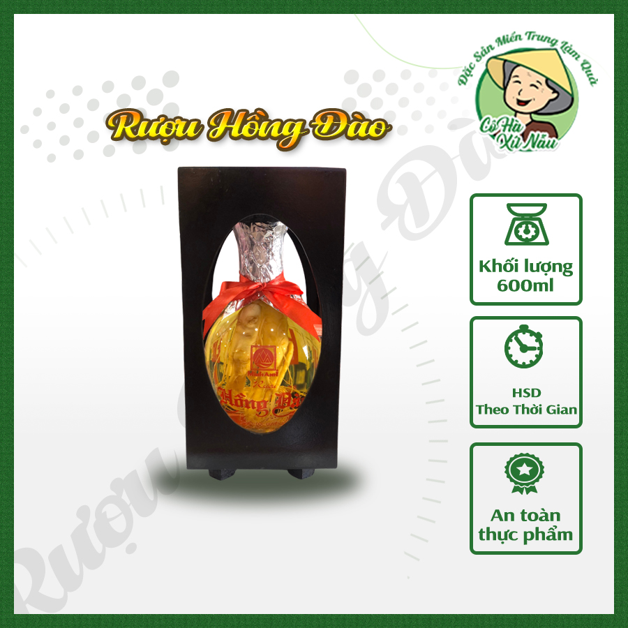 Rượu Hồng Đào Hồng Sâm Bình 600ml
