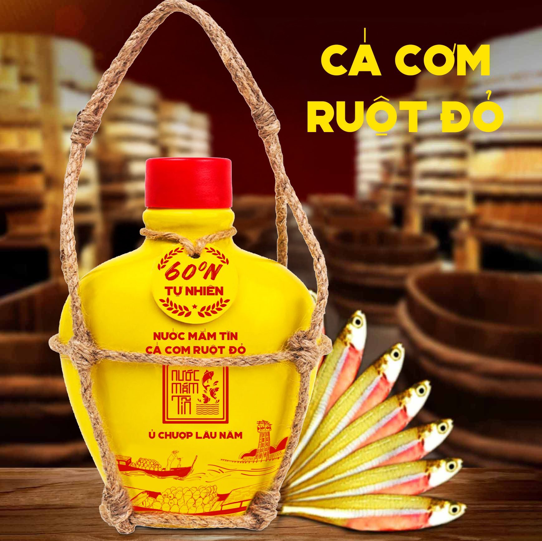 nước mắm tĩn cá cơm ruột đỏ