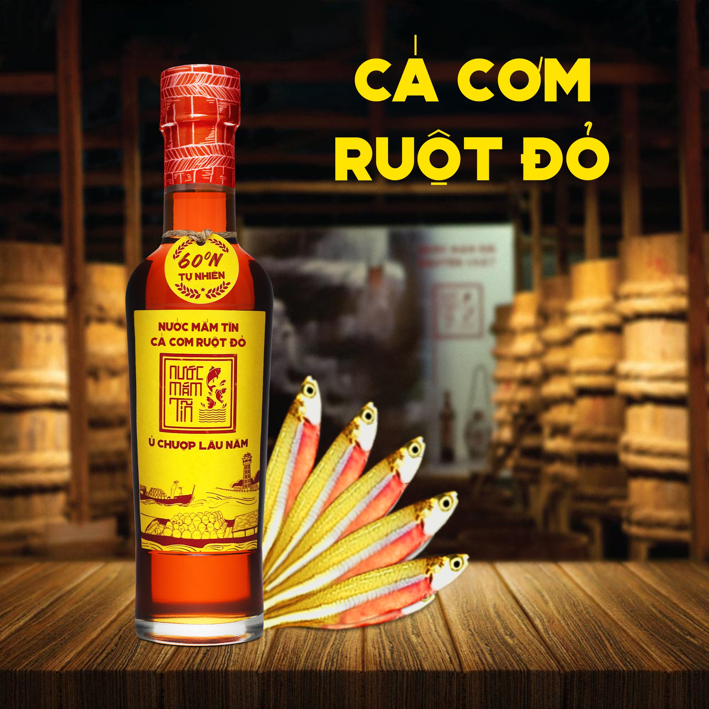 nước mắm tĩn cá cơm ruột đỏ