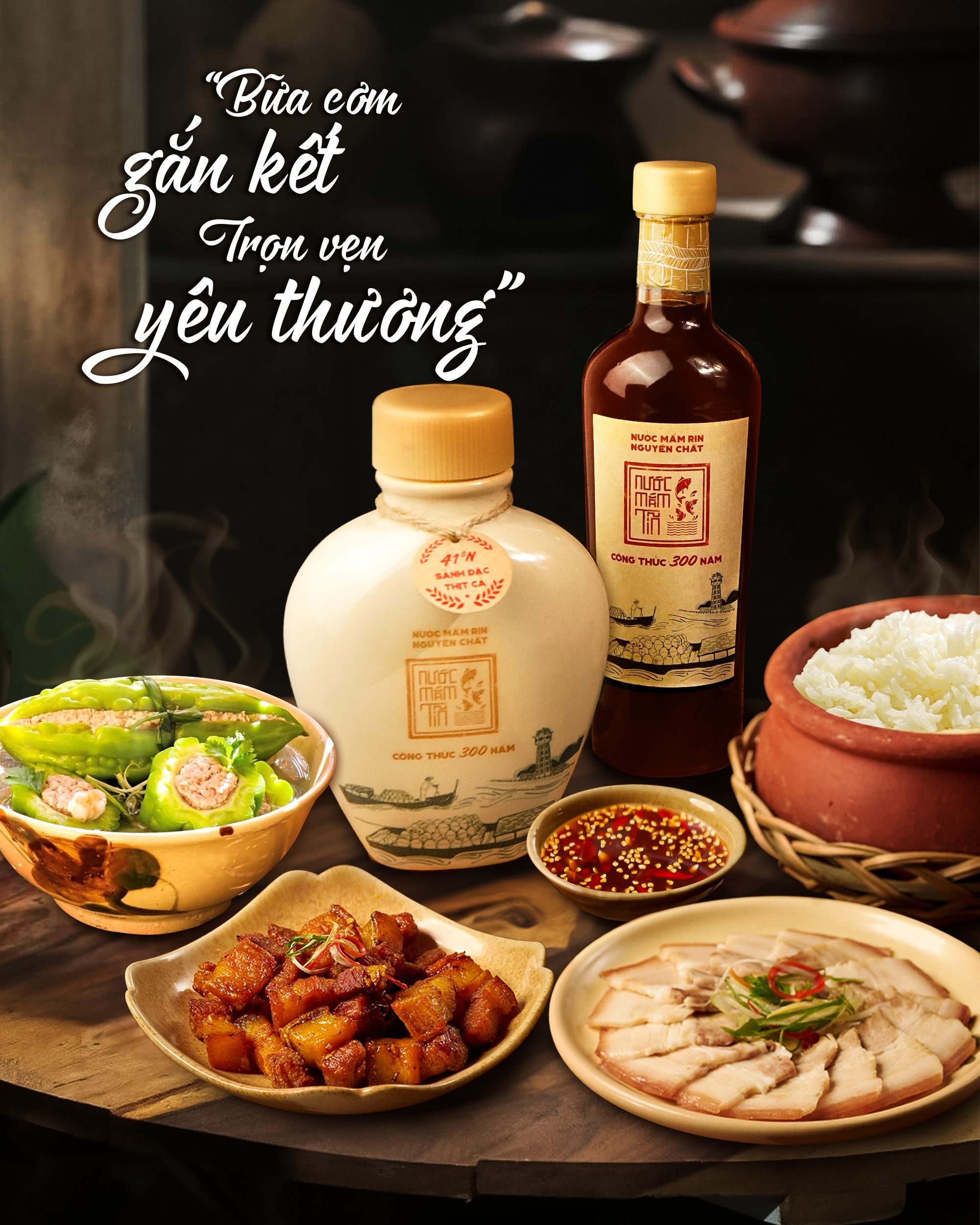 Cặp 2 Chai Nước Mắm Tĩn Nhãn Đỏ 40N – Nước mắm Rin Truyền thống